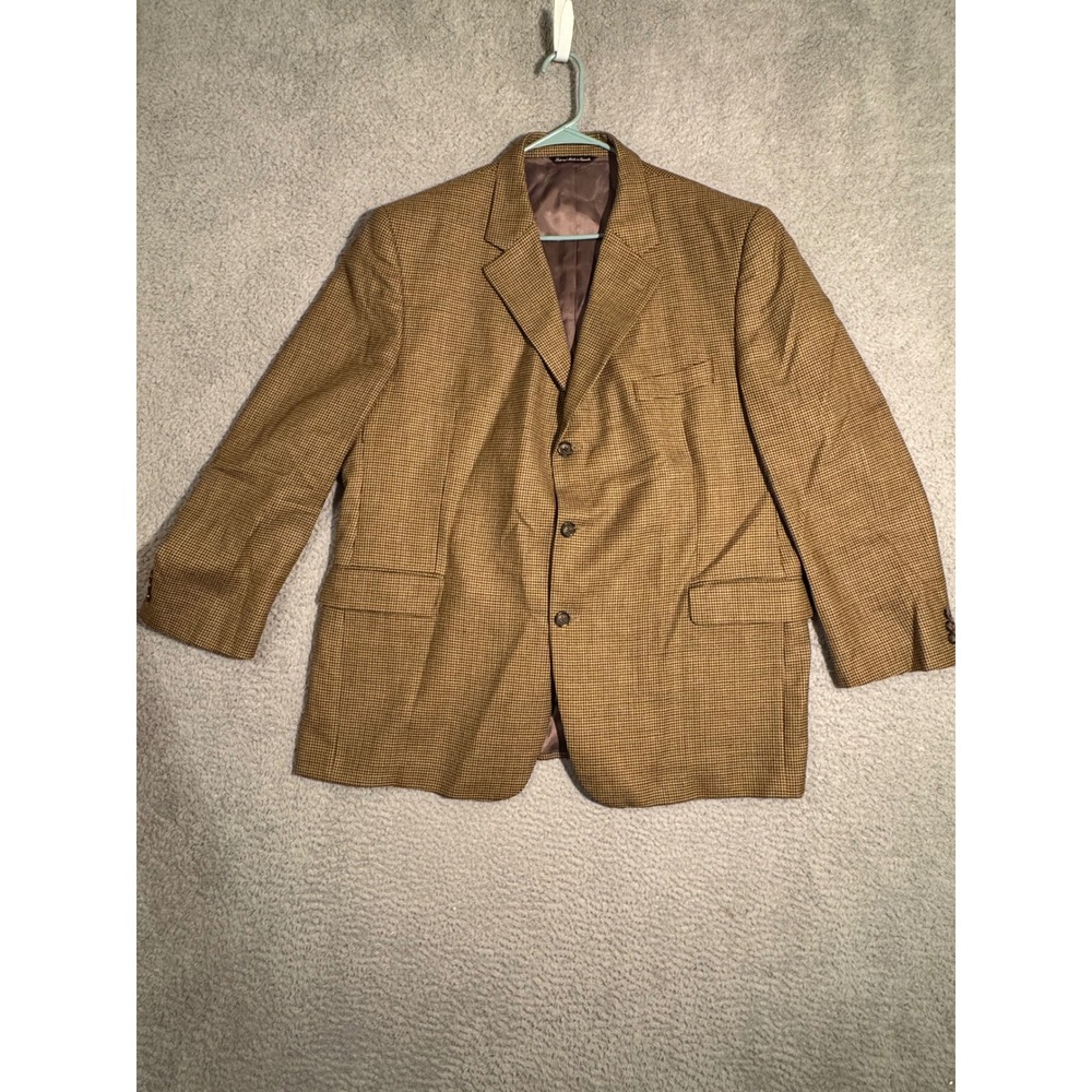 Jack Victor Collection Men's 100% Wool Houndstooth Blazer